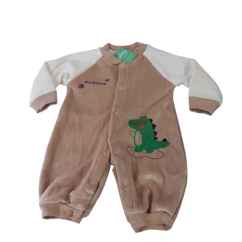 PIYAMA SIN PIE PIEL DURAZNO BEIGE CREMITA COCODRILO 0/3M AP