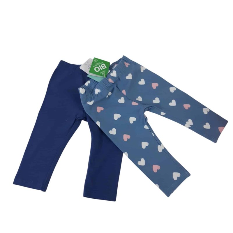 CALZAS X2 CELESTE CORAZONES AZUL LISA TEX T3M
