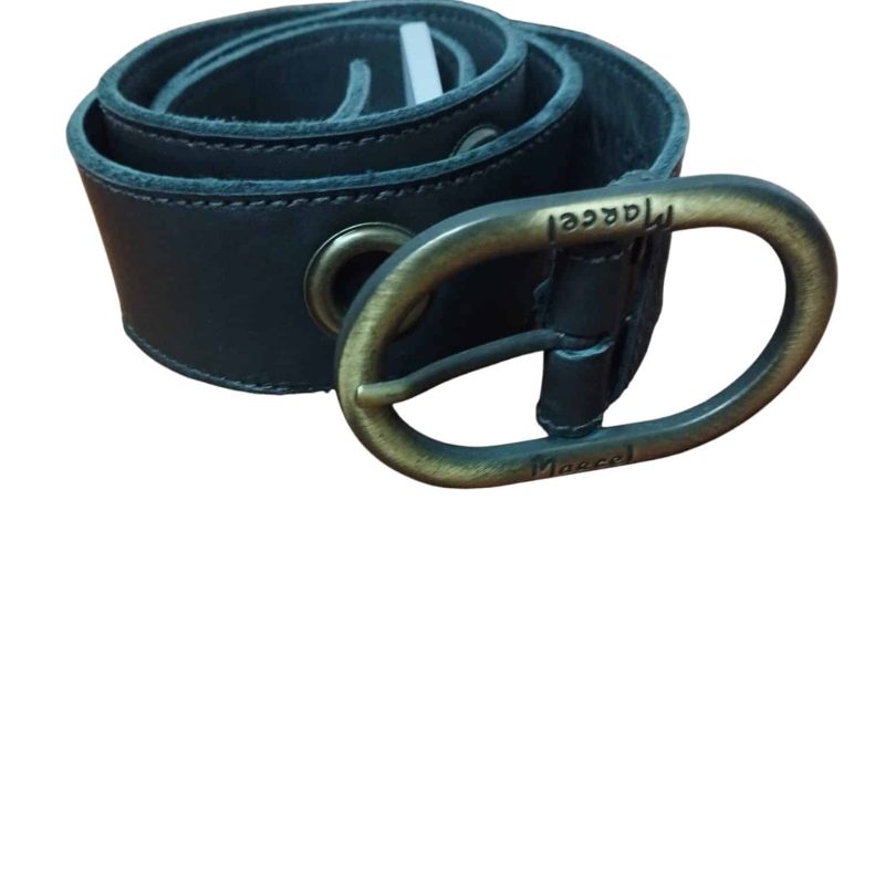 CINTO CUERO NEGRO TACHAS DORADO