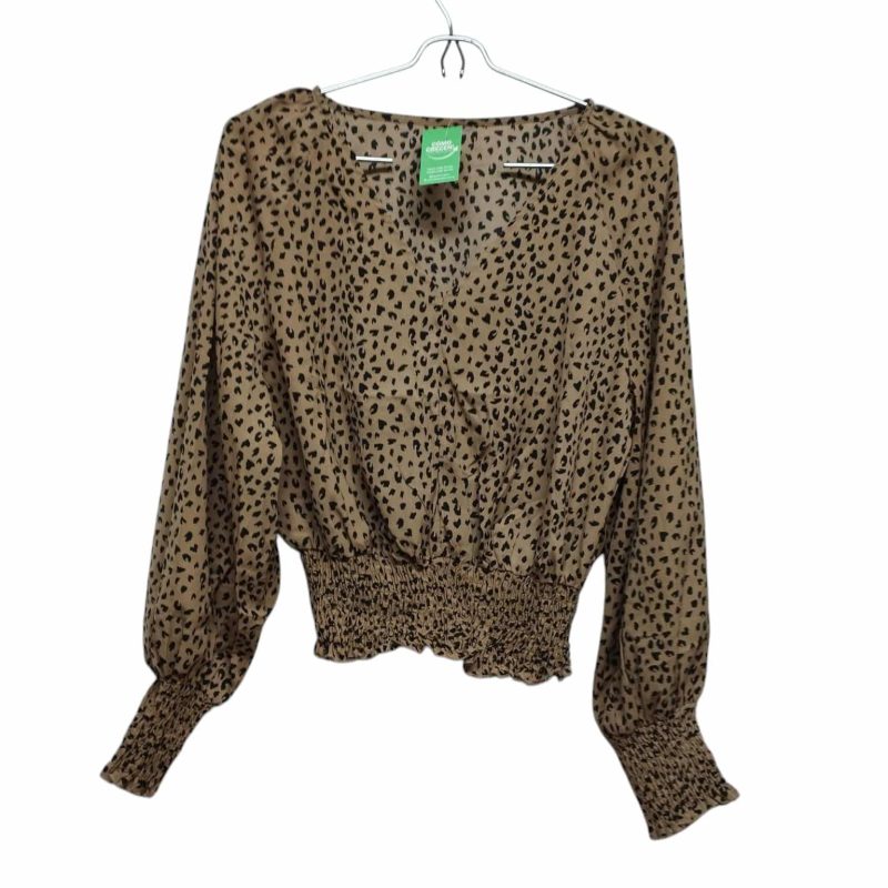 BLUSA BEIGE ANIMAL PRINT NEGRO TS
