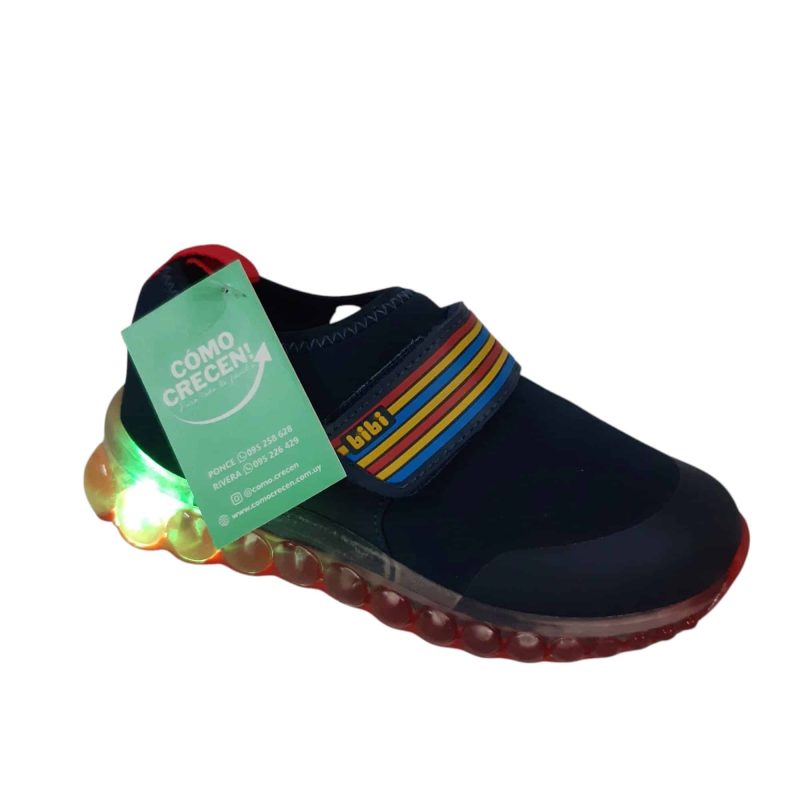 CHAMPIONES BIBI AVERIA LUCES AZUL VELCRO RAYAS COLORES T25