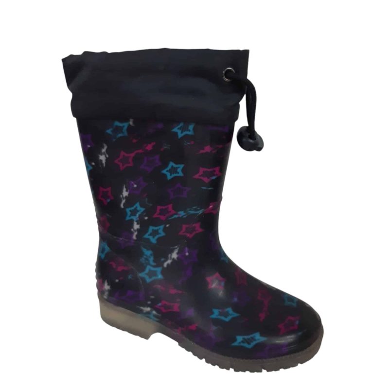 BOTAS DE LLUVIA NEGRO ESTRELLAS DE COLORES T26AMERICAN SPORT