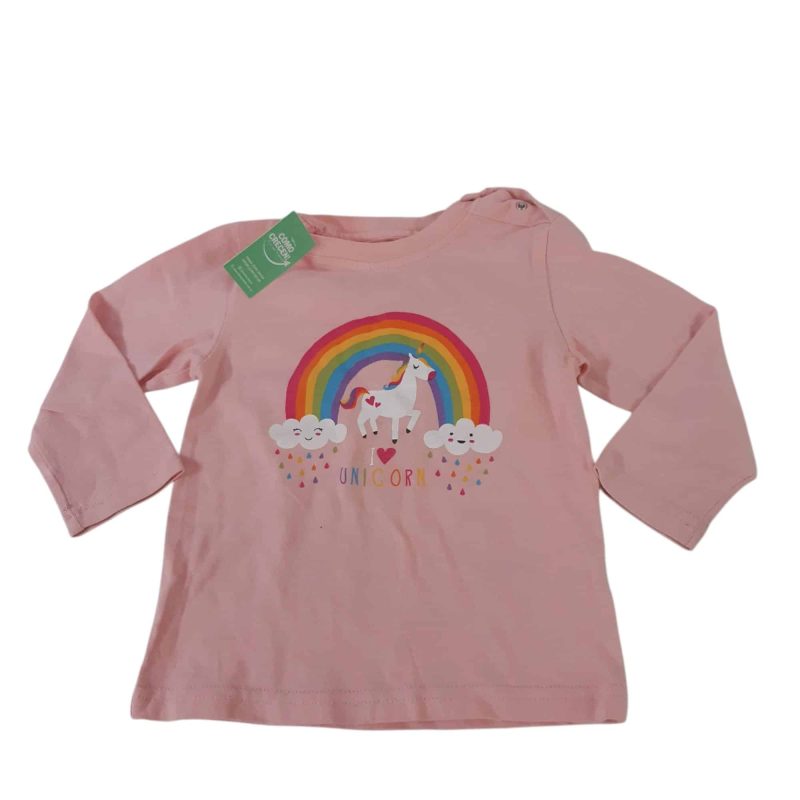 REMERA ALG ROSA UNICORNIO ARCOIRIS SIN MARCA T12M AP