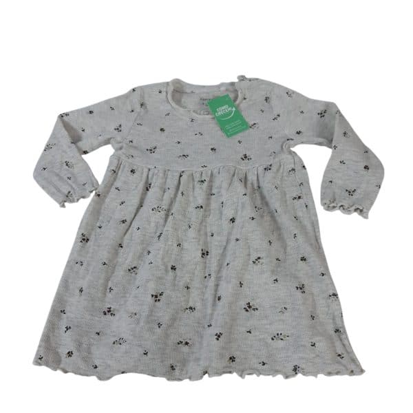 VESTIDO ALG GRIS FLORES NAME IT 6/9M