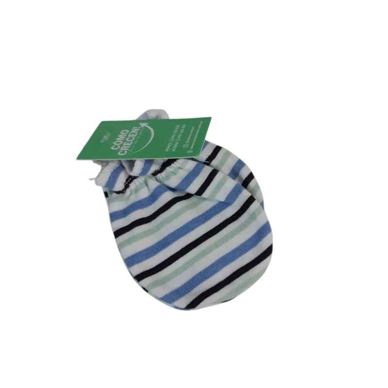MITONES ALG RAYAS BCO CELESTE VERDE NEGRO