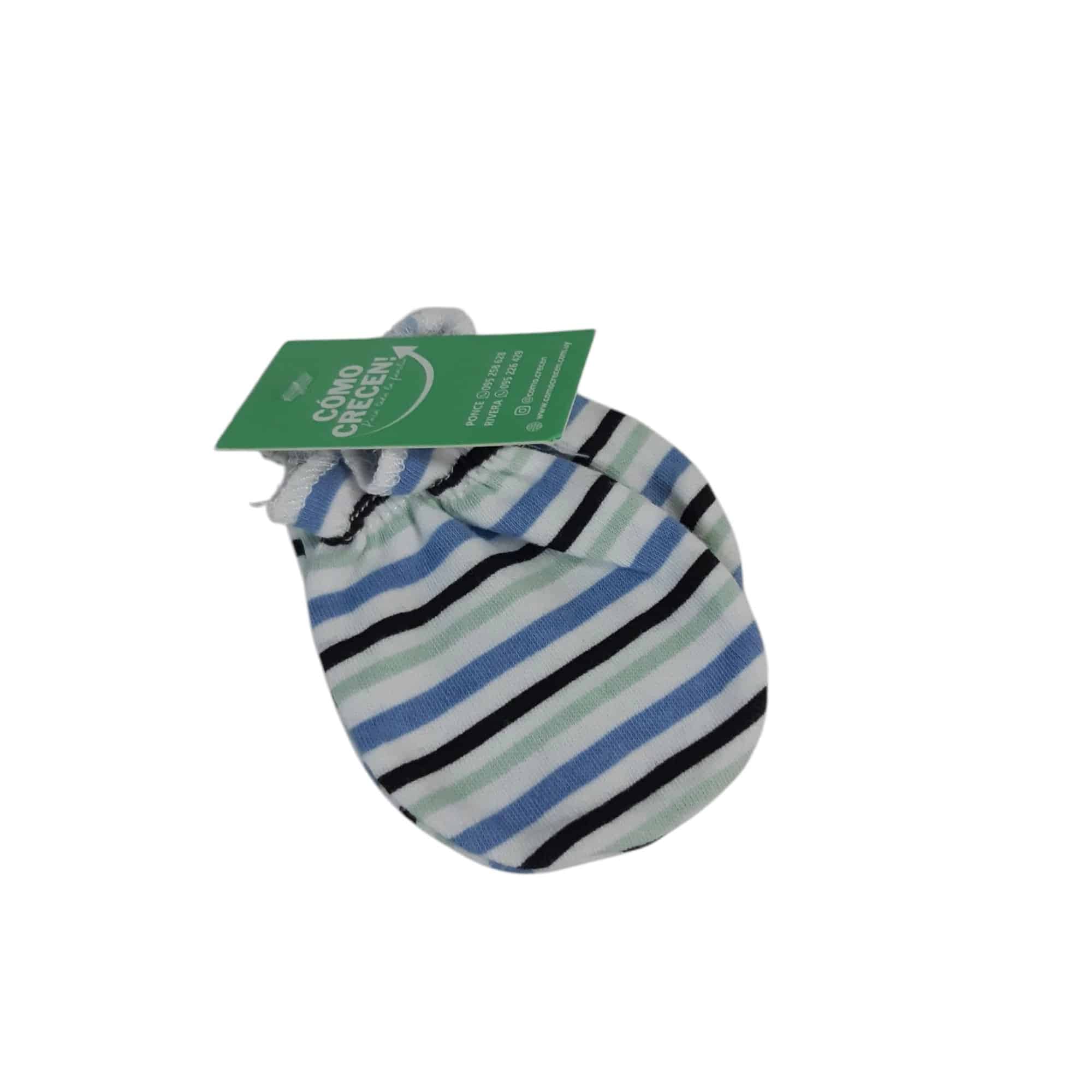 MITONES ALG RAYAS BCO CELESTE VERDE NEGRO