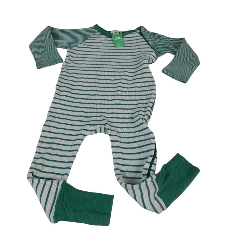 PIYAMA SIN PIE RAYADO VERDE Y BCO ZARA T18/24M GT