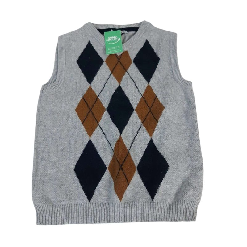 CHALECO GRIS ROMBOS MARRONES AZUL POIM T2 FR