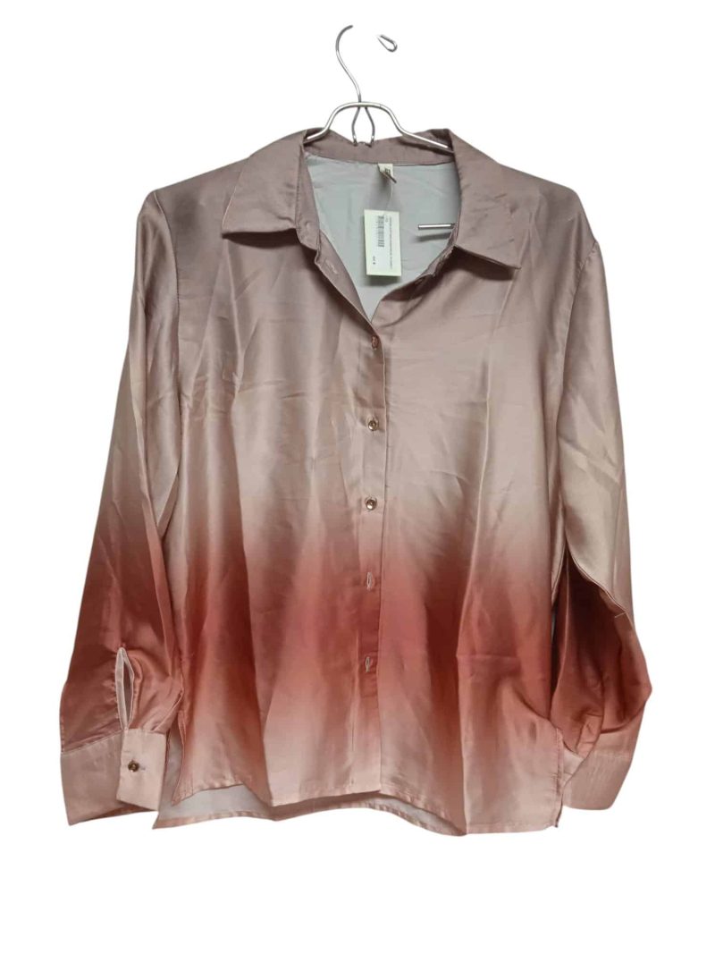 CAMISA SATINADA MARRON ROSADO INDIAN TS