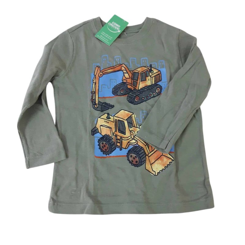 REMERA VERDE SECO MAQUINAS TRACTORES CARTERS T12M