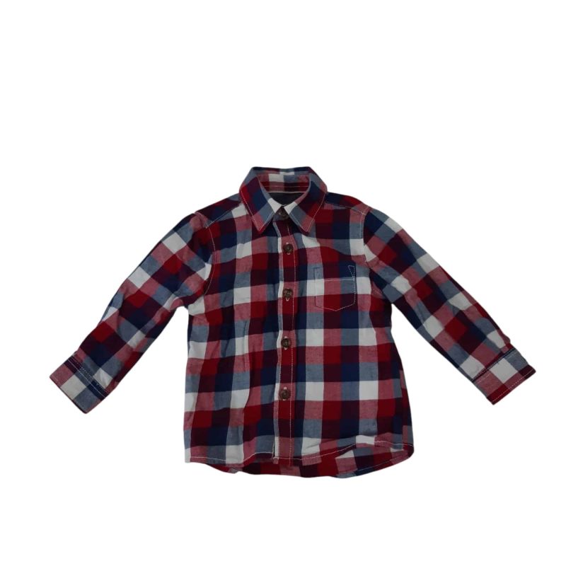 CAMISA CUADROS ROJO AZUL BCO BAS T6/9M