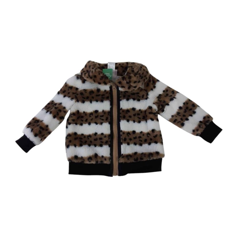 CAMPERA PELUDA LITTLE LASS T 2 ANIMAL PRINT BLANCO NEGRO MARRON