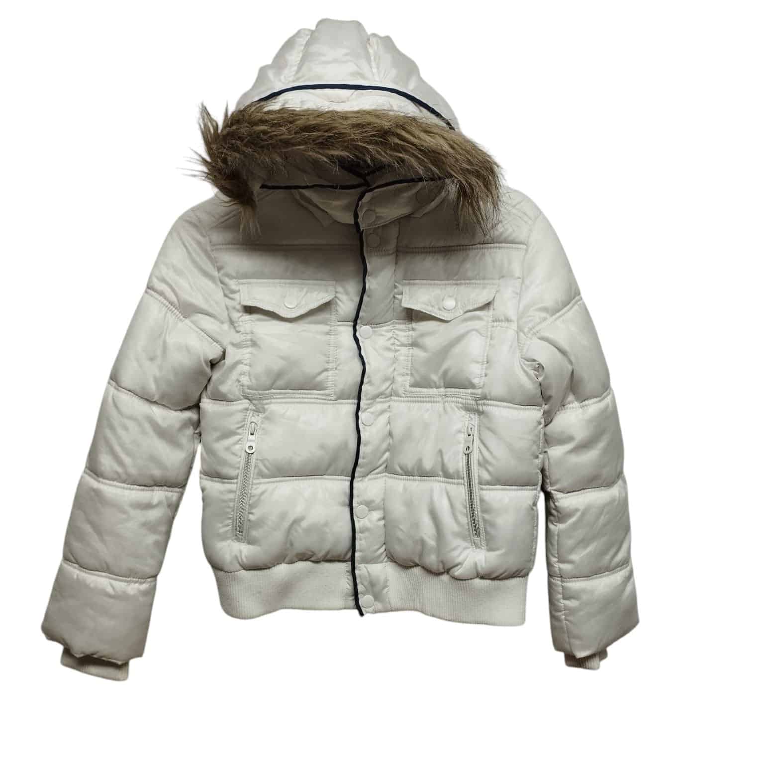 CAMPERA BCA BORDES AZUL CAPUCHA PELUDA MUSTARD T 8-9