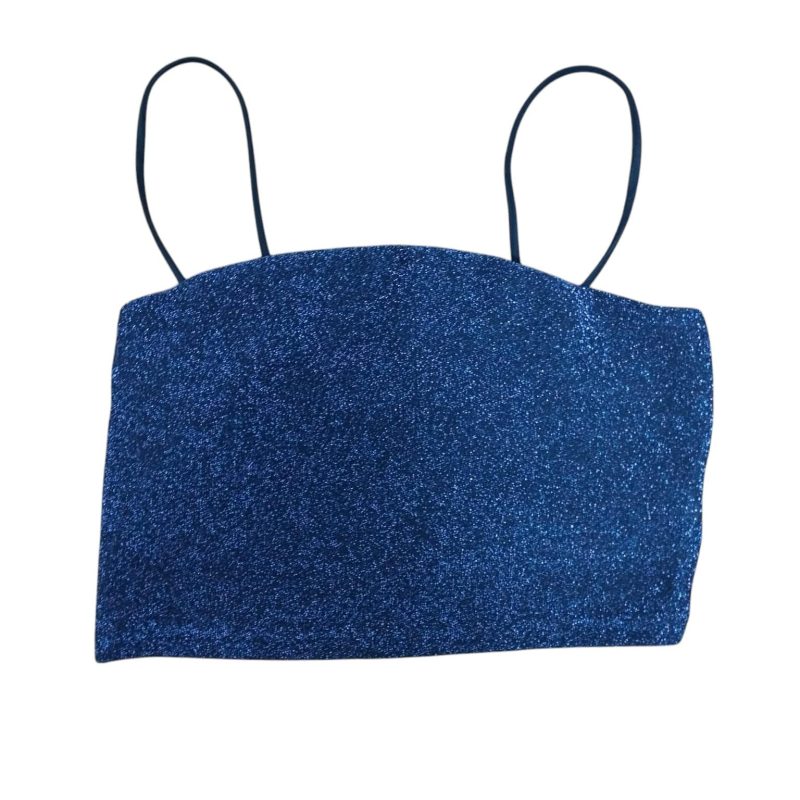 TOP NEGRO BRILLO AZUL VIOLETA GUAPA TS