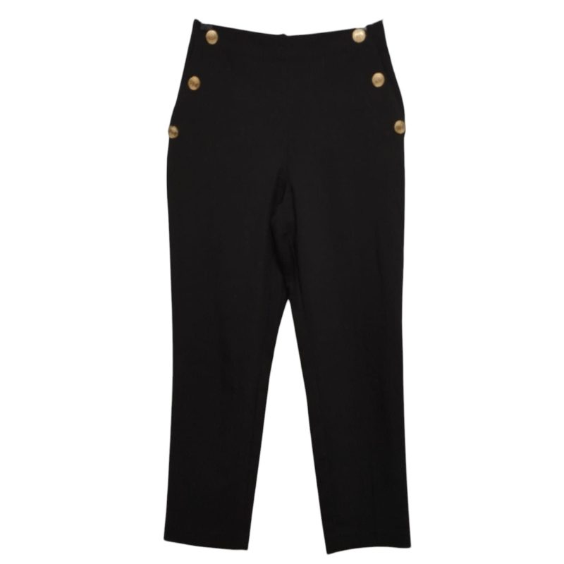 PANTALON NEGRO BOTONES DORADOS ZARA T S