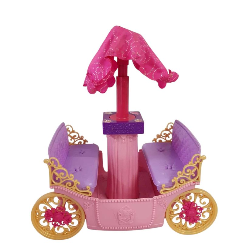 CARRUAJE BARBIE  ROSA FUCSIA VIOLETA SIN CABALLO BOTON NO FUNC