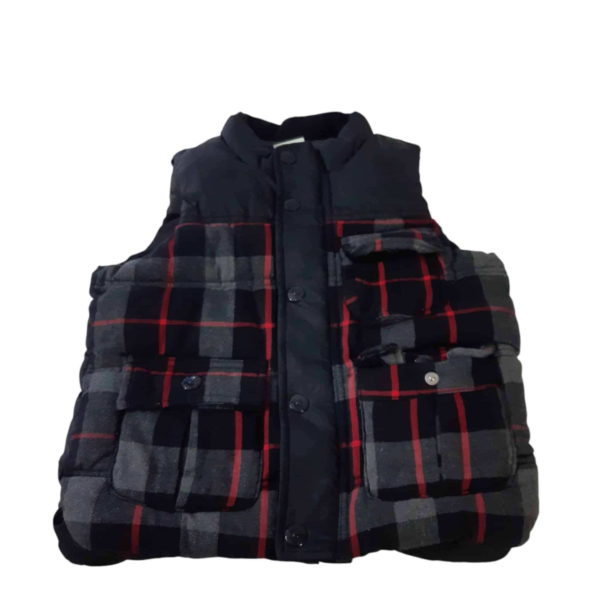 CHALECO CUADRILLE NEGRO GRIS ROJO GAP T5