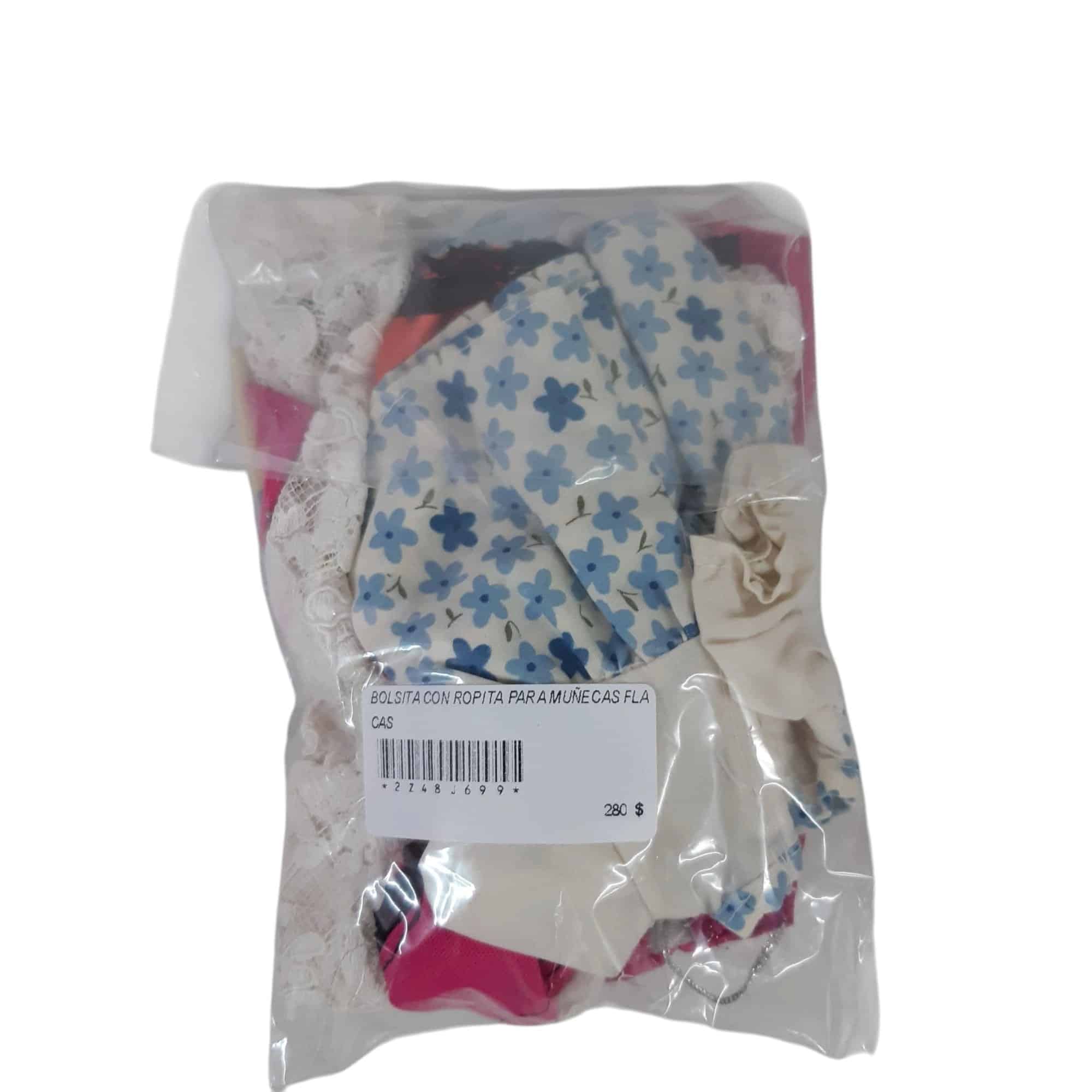 BOLSITA CON ROPITA PARA MUÑECAS FLACAS