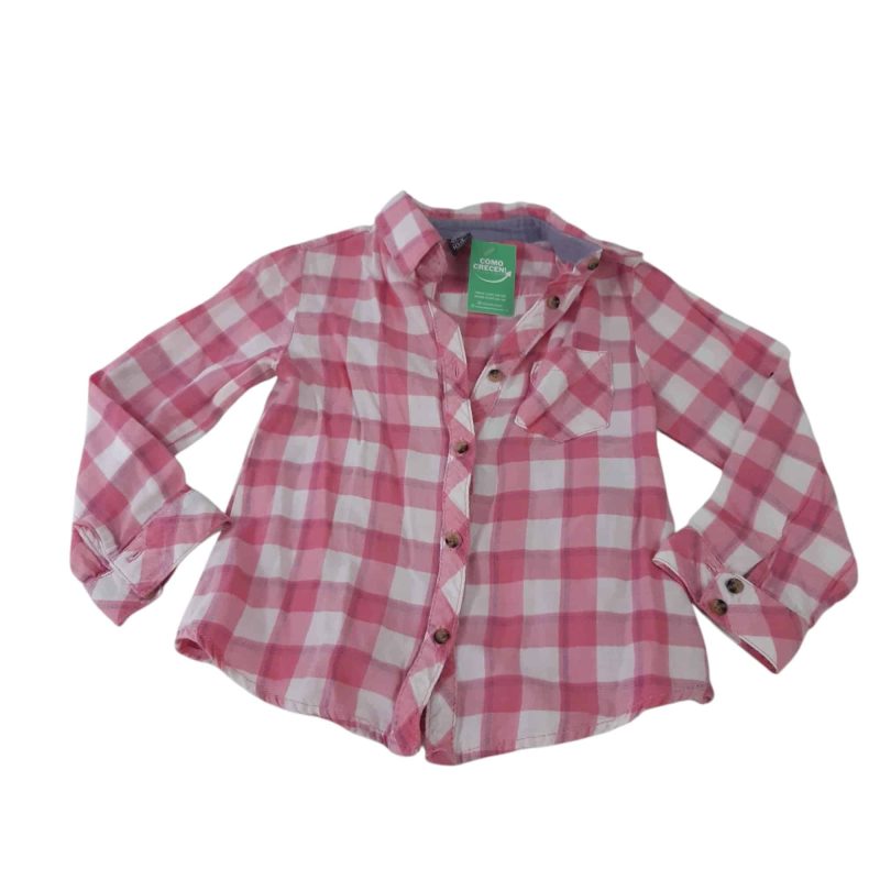 CAMISA CUADRILLE BCO ROSA ZARA KIDS T3/4