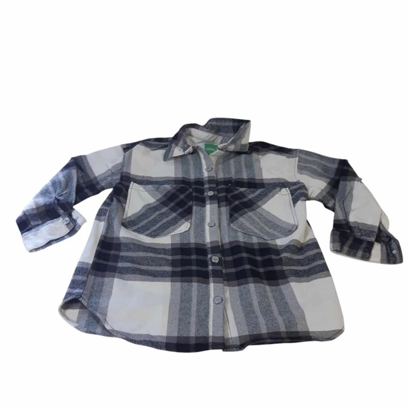 SOBRECAMISA CUADROS BCO Y NEGRO ZARA ABRIGO T9 FR