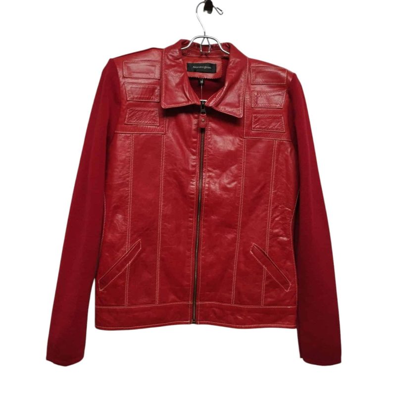CHAQUETA ROJA COMB CUERO LANA ALEJANDRA IGLESIAS T M