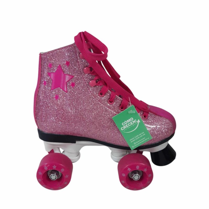 PATINES 4 RUEDAS ROSA BRILLANTINA SHAK MATION  T35 EN CAJA  SAICA