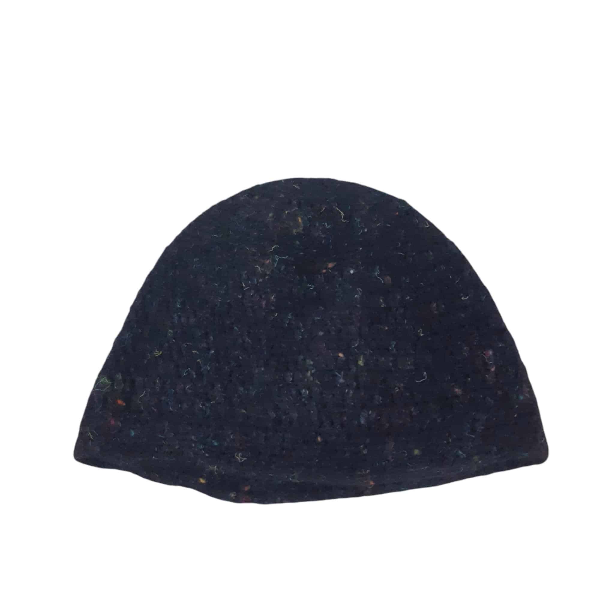 GORRO DE LANA NEGRO CROCHET PINTITAS COLORES