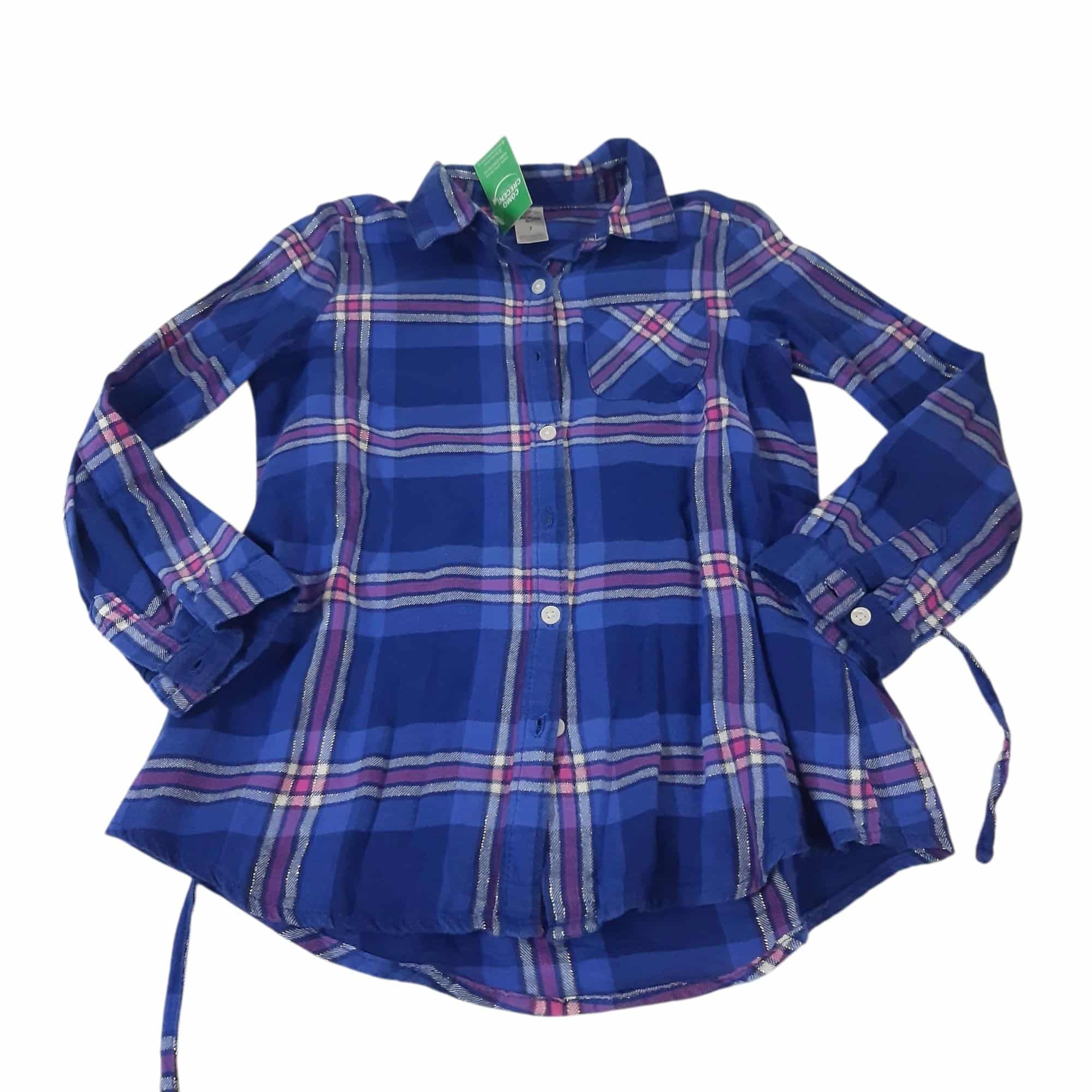 CAMISA VILLELA AZUL CUADROS CON RAYA ROSA HILOS OSHKOSH T7 GT