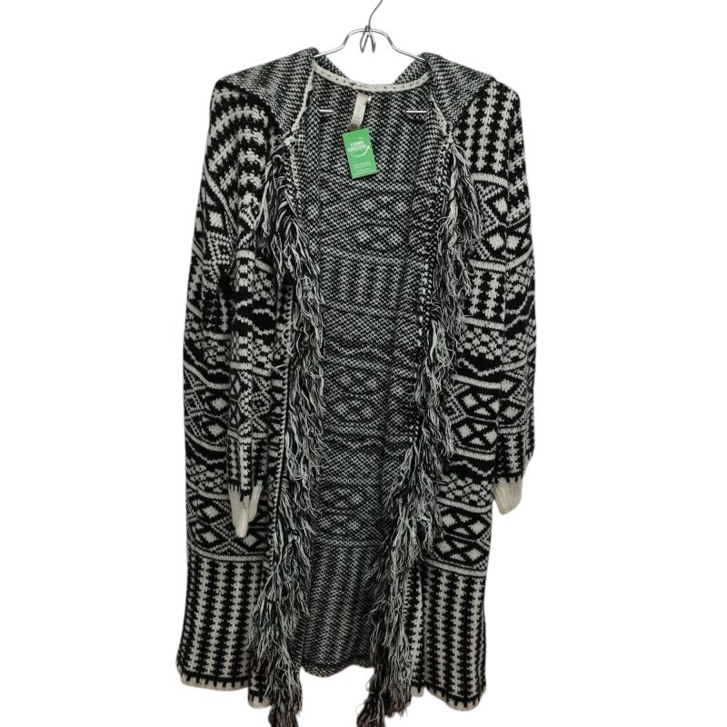 SACO LARGO BLANCO NEGRO CAPUCHA FLECOS BH TXL