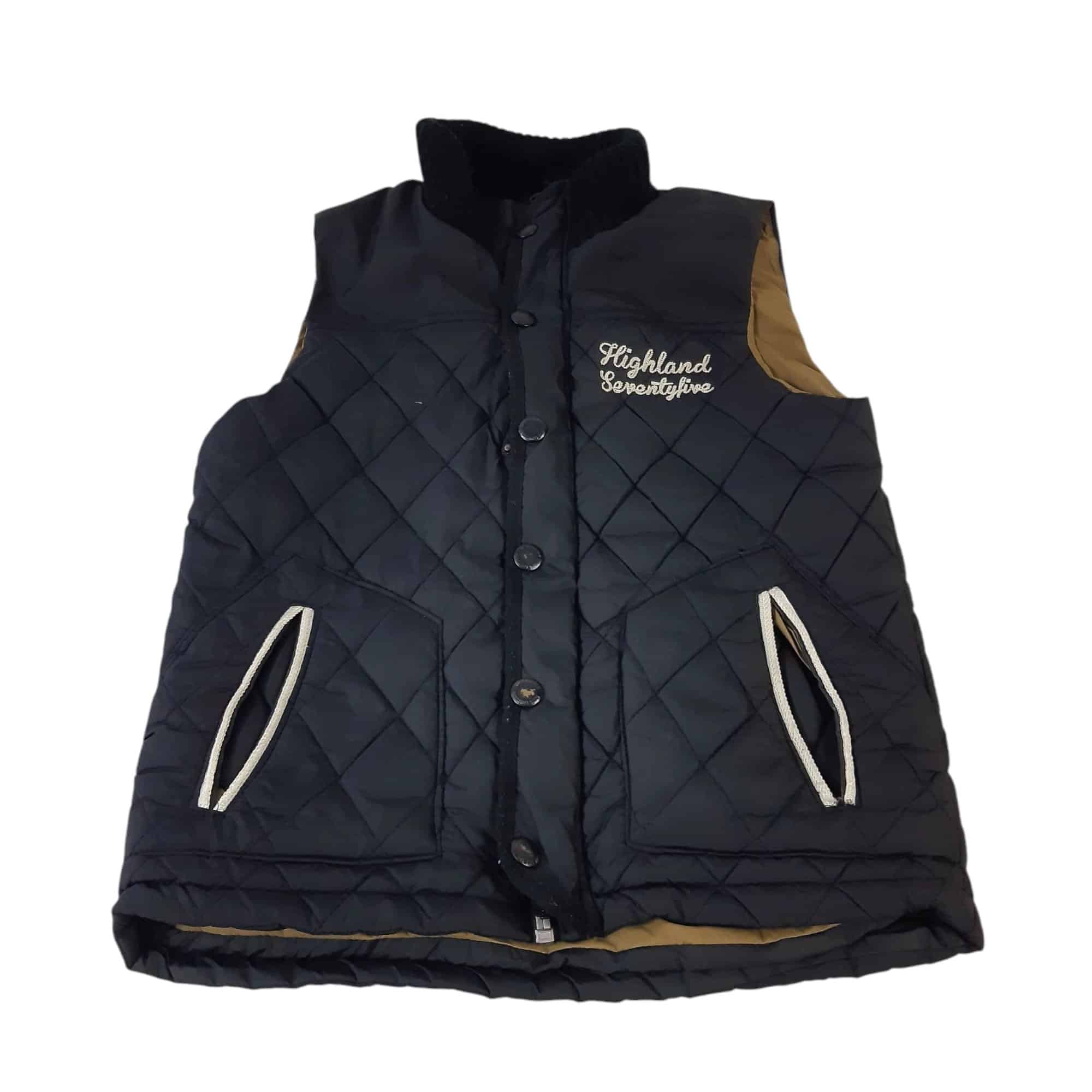 CHALECO NEGRO CUELLO LANA HIGHLAND SEVENTYFIVE ZARA BOYS T9/10