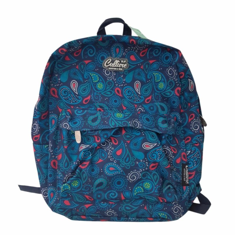 MOCHILA AZUL FLORES CULTURE