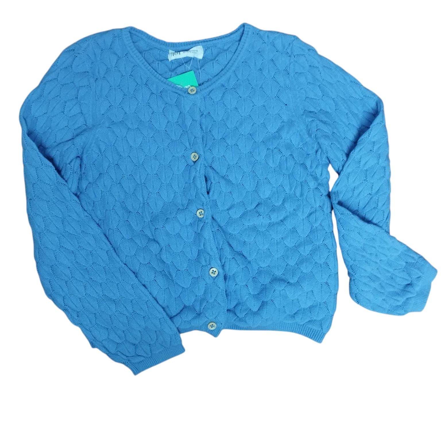 SACO HILO CELESTE BOT MADERA H&M T4/6
