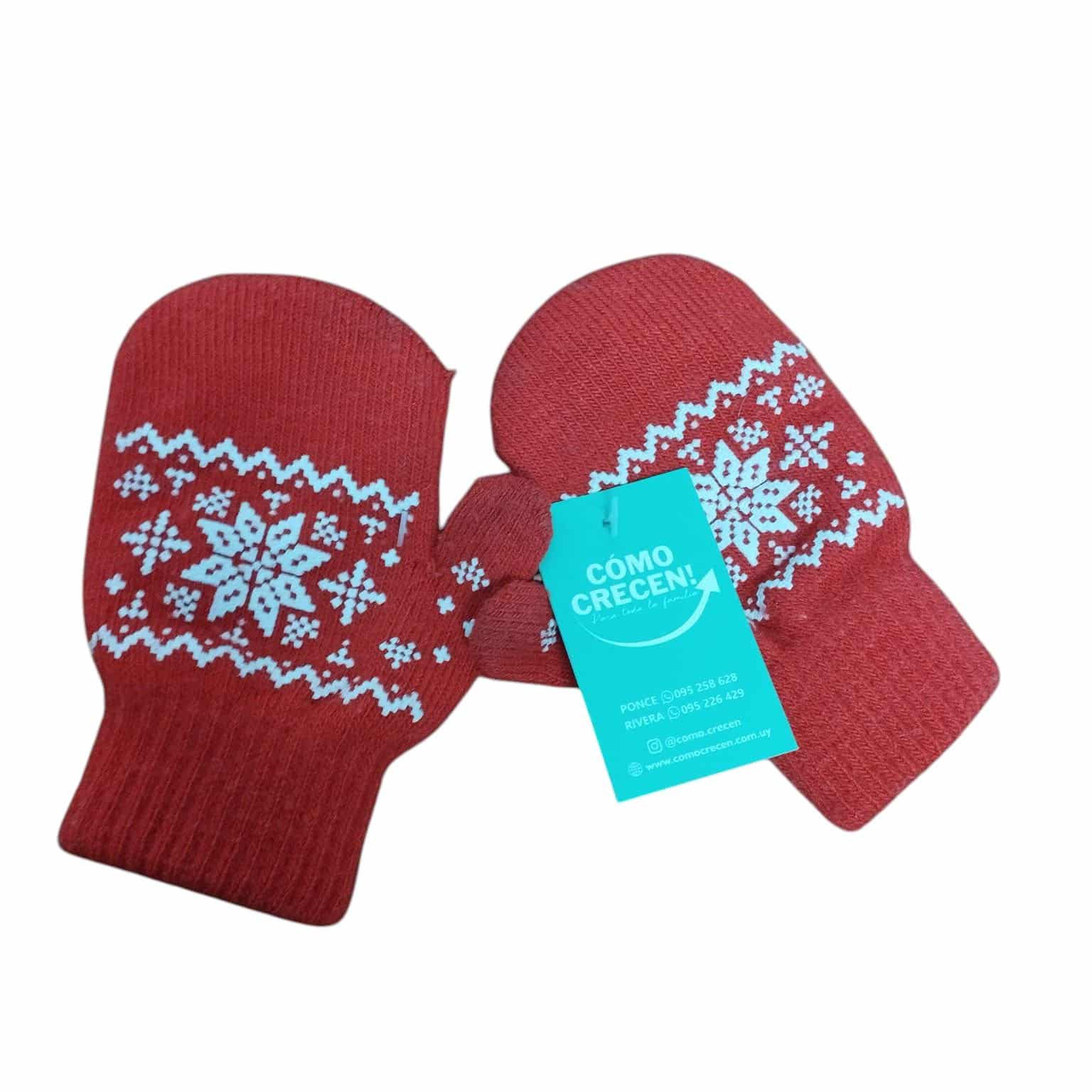 MITONES ROJO BLANCO NIEVE