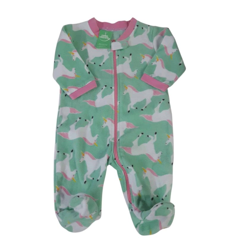 PIYAMA POLAR VERDE ROSADO UNICORNIOS T3M AP