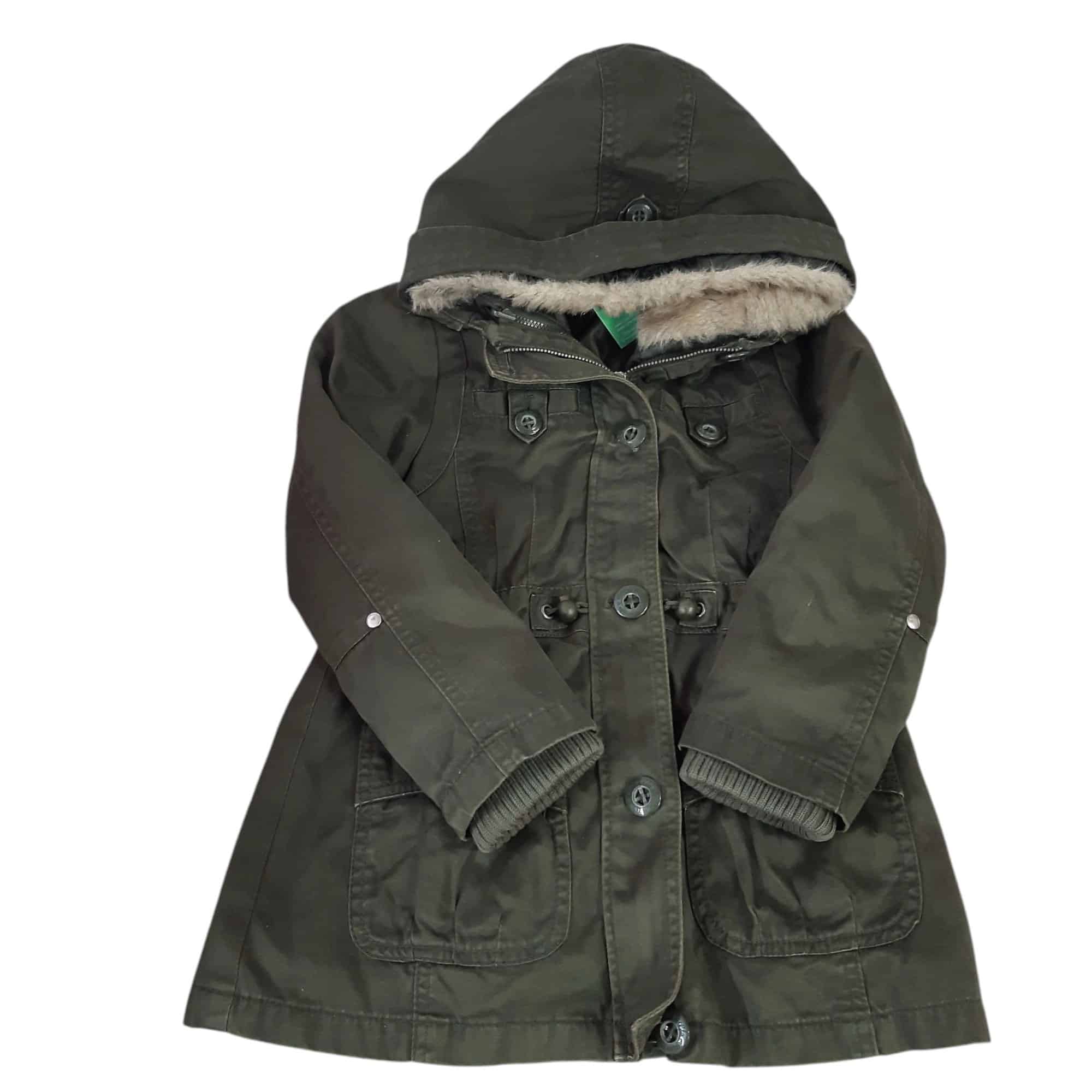 CAMPERA DOBLE GABARDINA Y CAPITONEADA VERDE ZARA T4/5 ENG MCH
