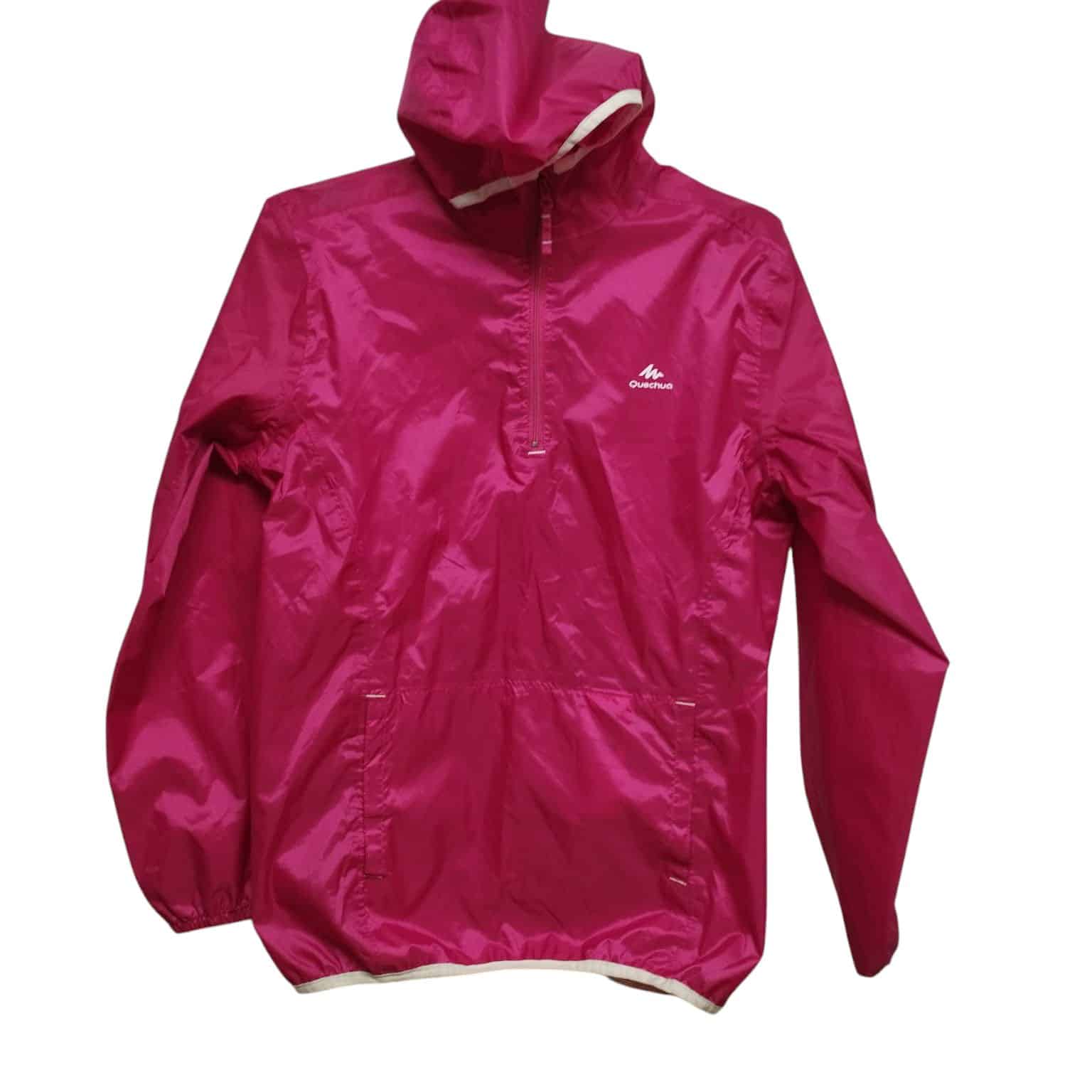 BUZO 1/2 CIERRE NYLON FUCSIA IMPERMEABLE QUECHUA T 12-14