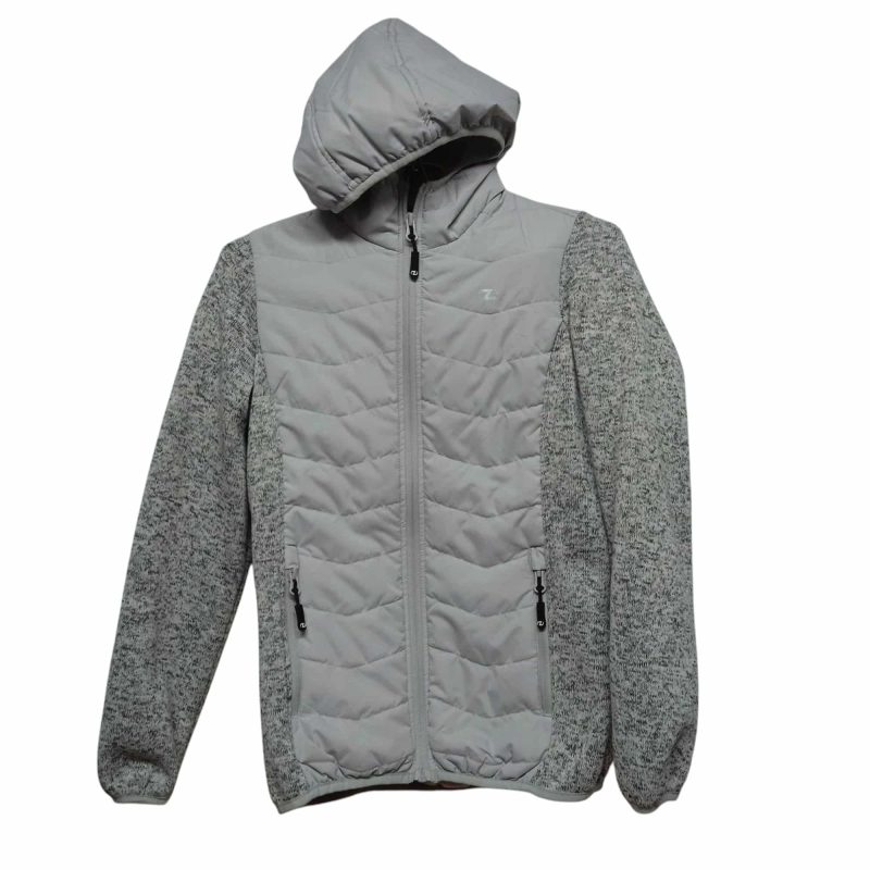 CAMPERA COMBINADA NYLON LANILLA GRIS CAPUCHA ZENIT T XS