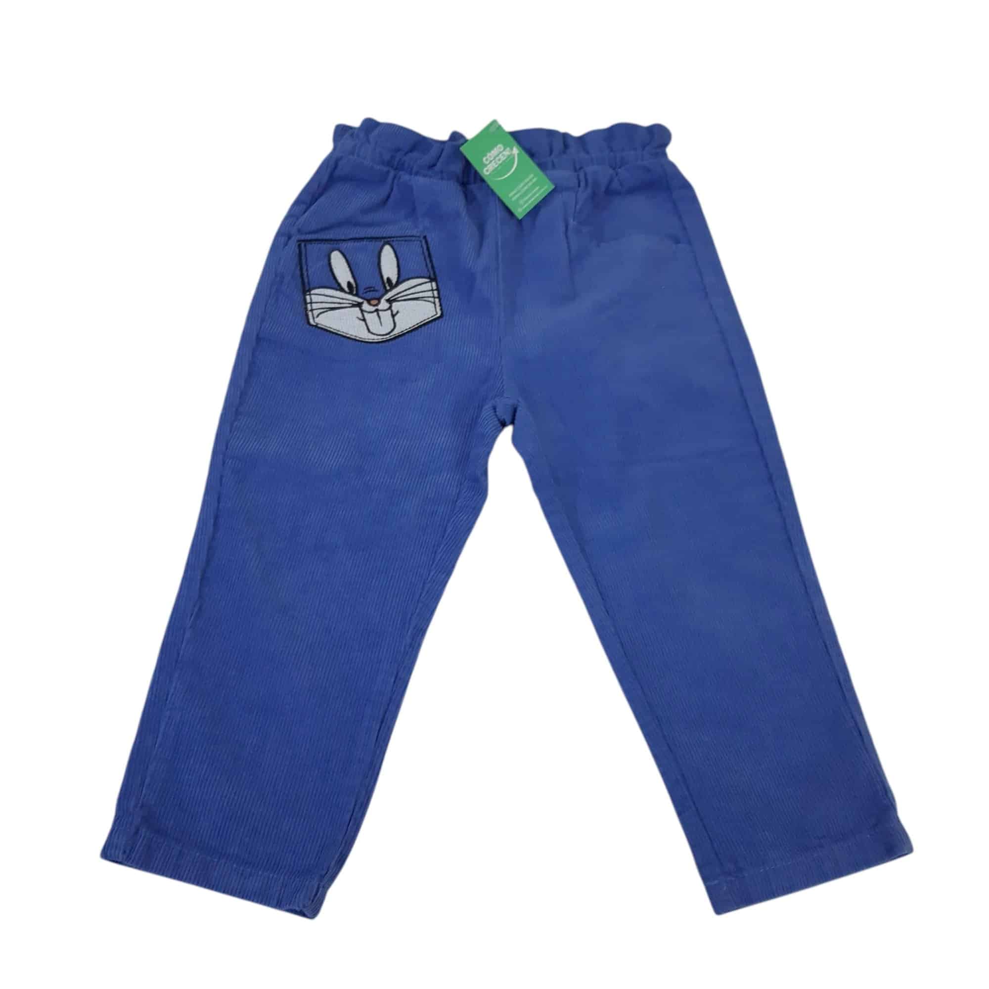 PANTALON PANA CELESTE CONEJO BUGS LOONEY T3AP
