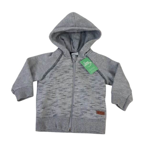 CAMPERA ALG GRIS RAYITAS NEGRAS TEDDY T3/6M