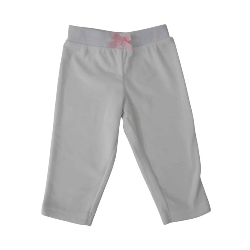 PANTALON POLAR BLANCO MOÑA ROSADA CARTERS T3/6M