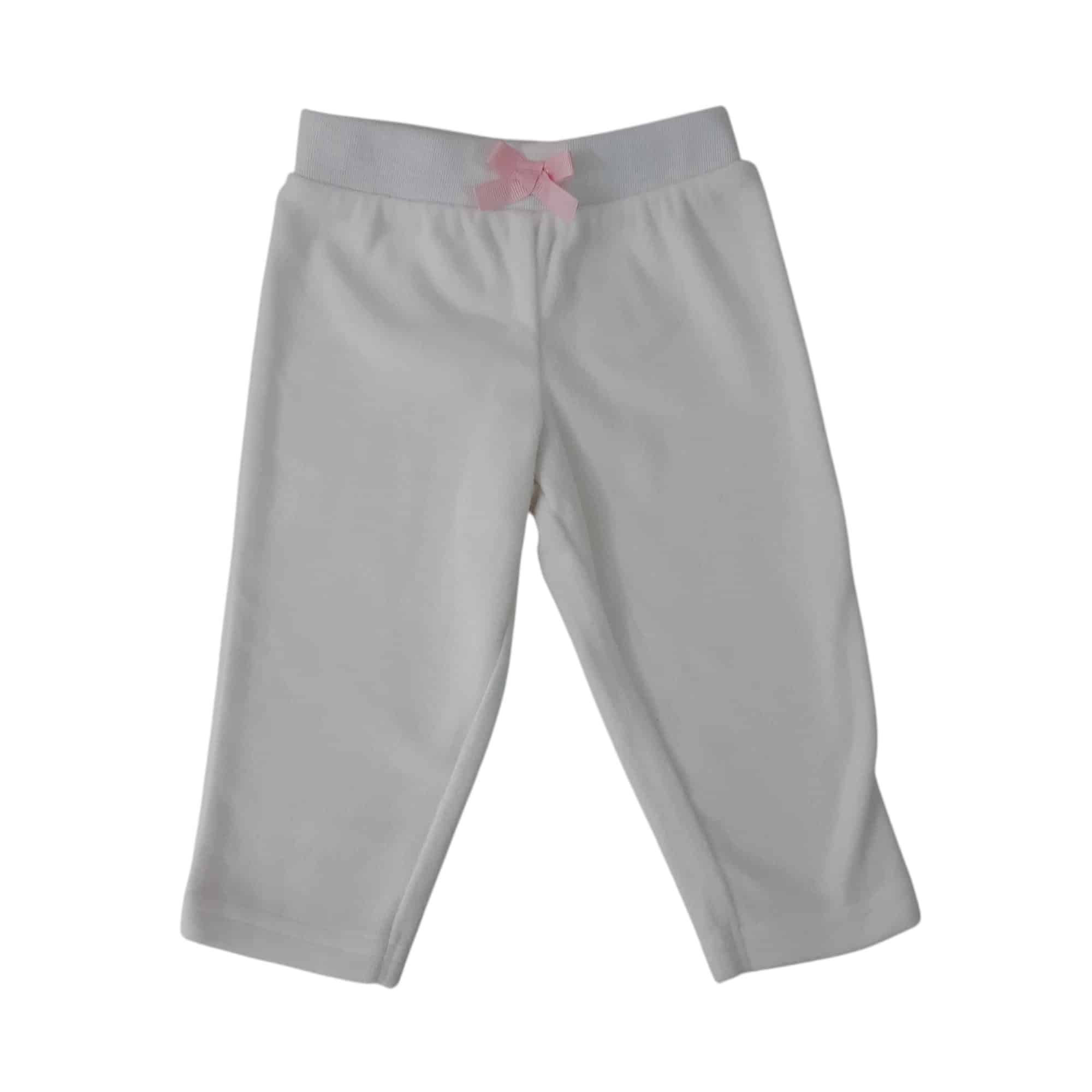 PANTALON POLAR BLANCO MOÑA ROSADA CARTERS T3/6M