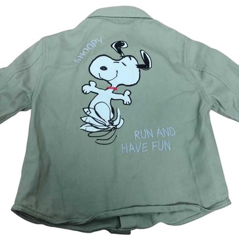 SOBRECAMISA JEAN BEIGE SNOOPY ZARA T 18-24 M - Imagen 2