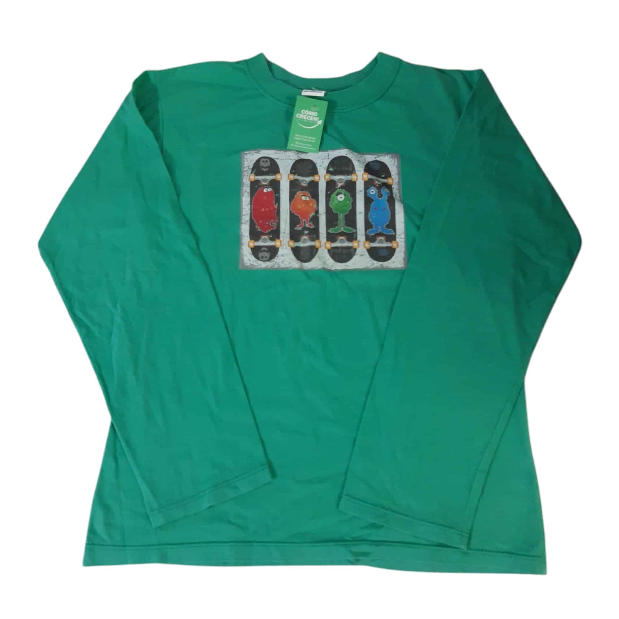 REMERA VERDE MOUNSTROS SKATE REBECCA T14