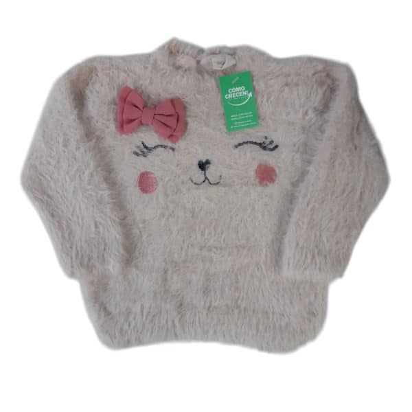 BUZO PELUDITO ROSADO OSITA TEDDY BOOM T9/12M