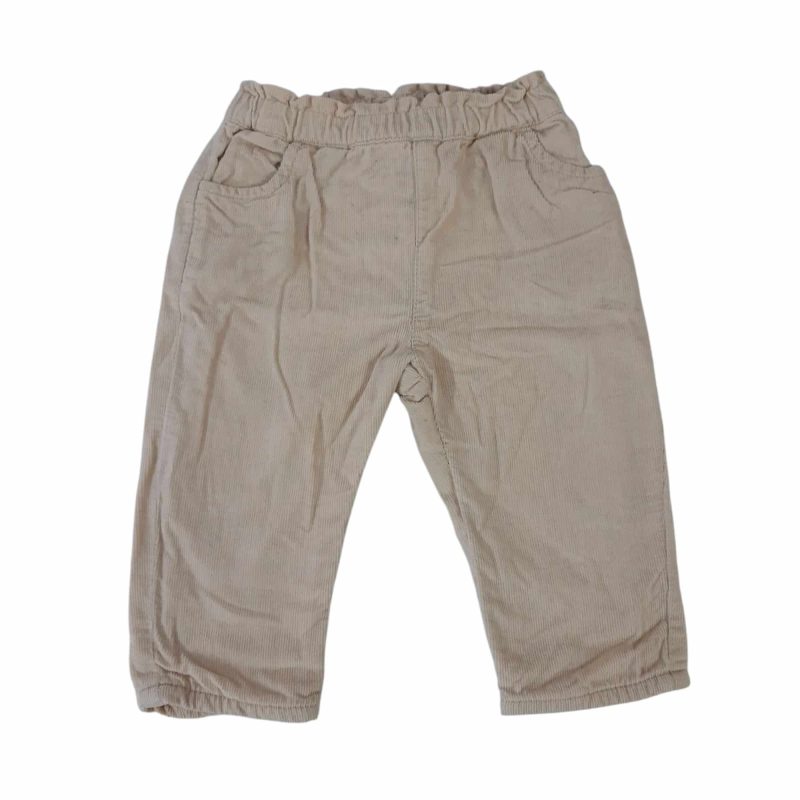 PANTALON PANA CREMITA FORRADO BABY 6/9M