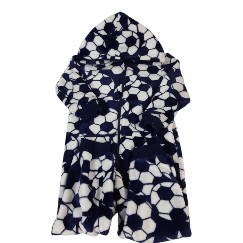 PIYAMA PELUDITO AZUL PELOTAS BLANCAS SACKS T5/6FRZ