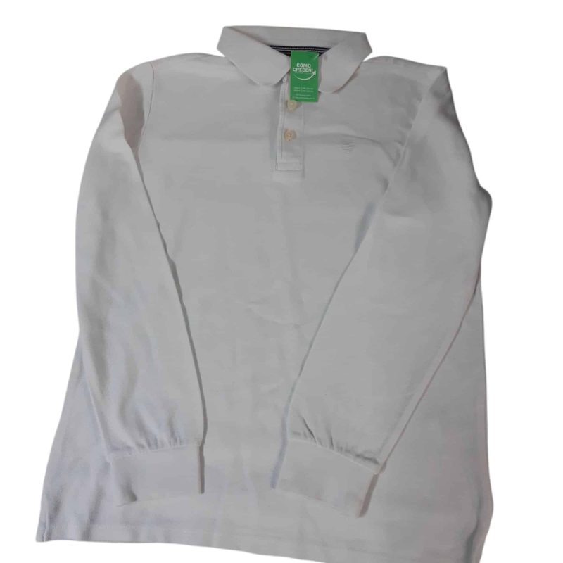 REMERA BLANCA CUELLO BOTONES ZARA T11/12
