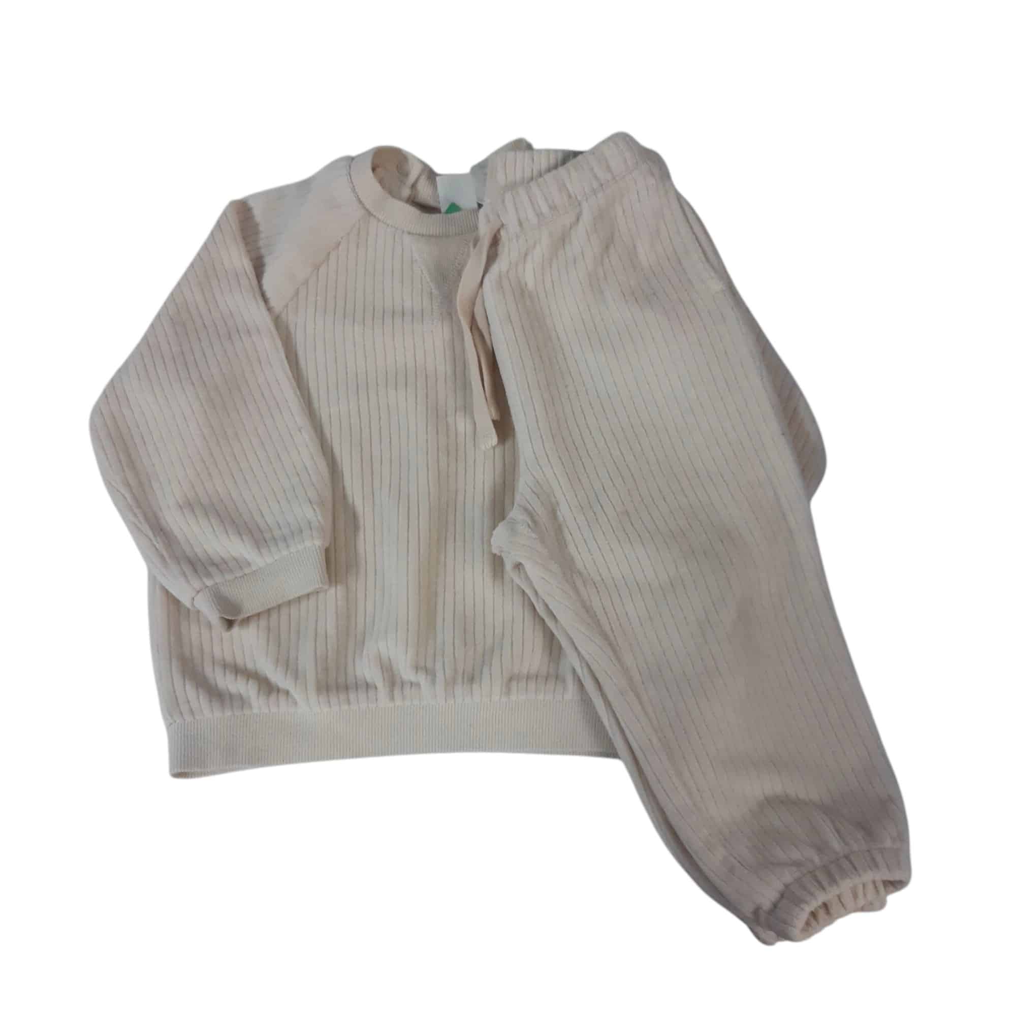 CONJ.BUZO PANTALON PLSUH BEIGE MORLEY H&M T9/12M MCH