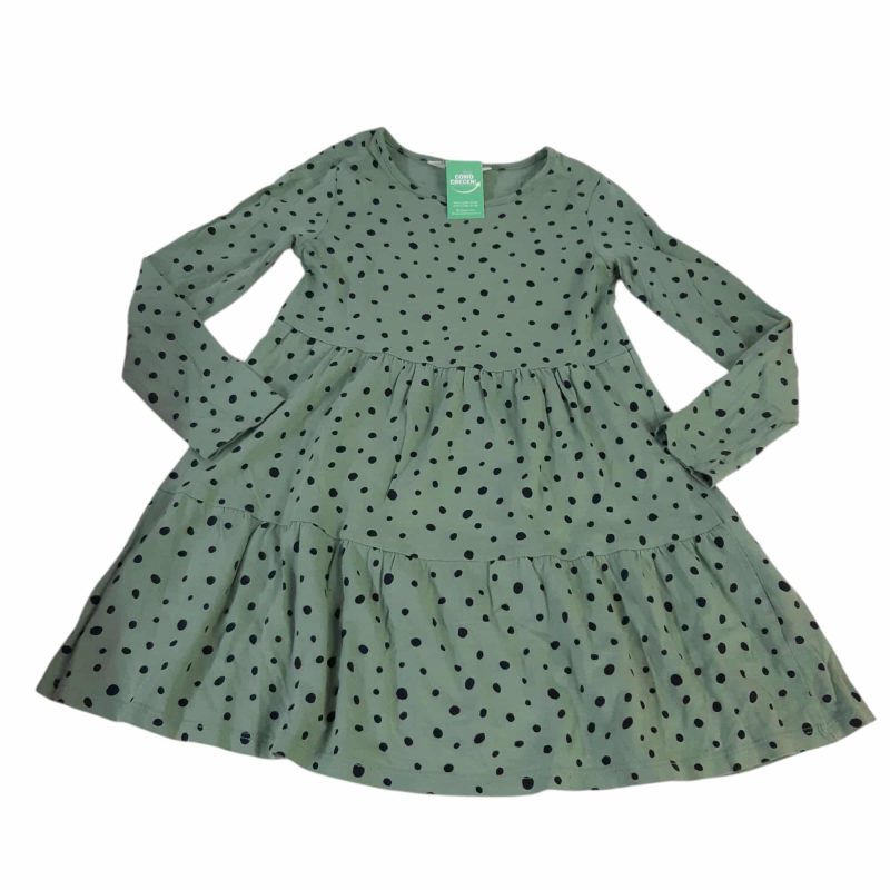 VESTIDO ALG VERDE LUNARES H&M T6/7