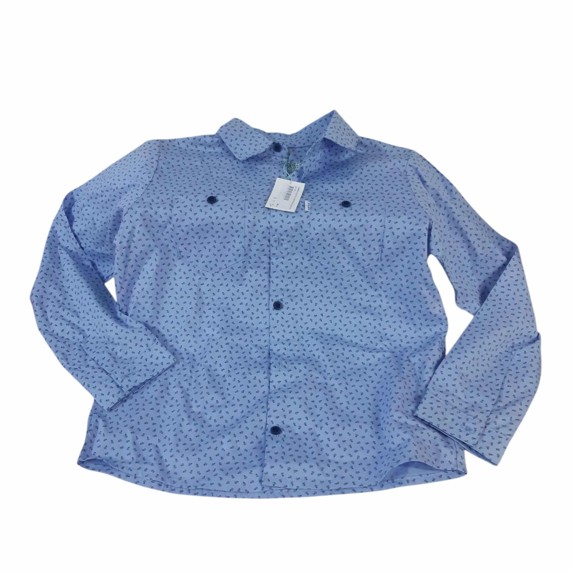 CAMISA CELESTE FLORCITAS AZULES CIRILO T10